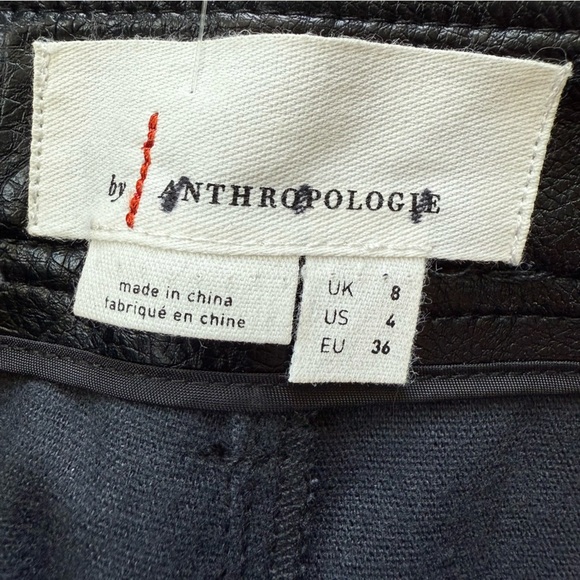 NWOT Anthropologie Black Faux-Leather Utility Pants Women’s Size 4 - Picture 10 of 15